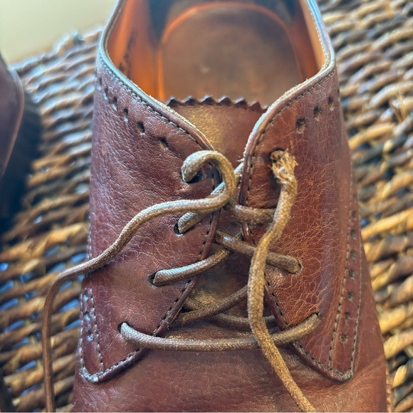 Martin Dingman Handcrafted In Italy Men\'s Brown Leather Oxford Size 8.5 Dress main image 5